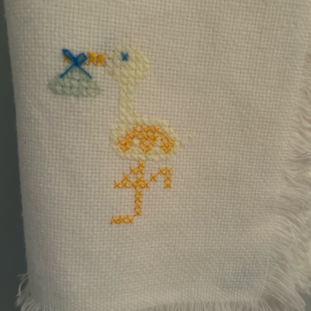 Churchill Handwoven Baby Blanket with Stork Design